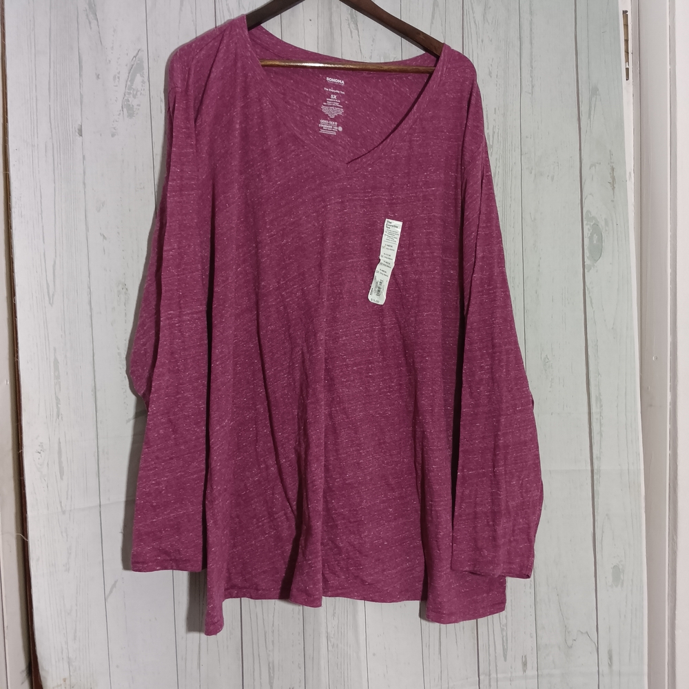 Sonoma Women's Purple Long Sleeve Top Sz 5X